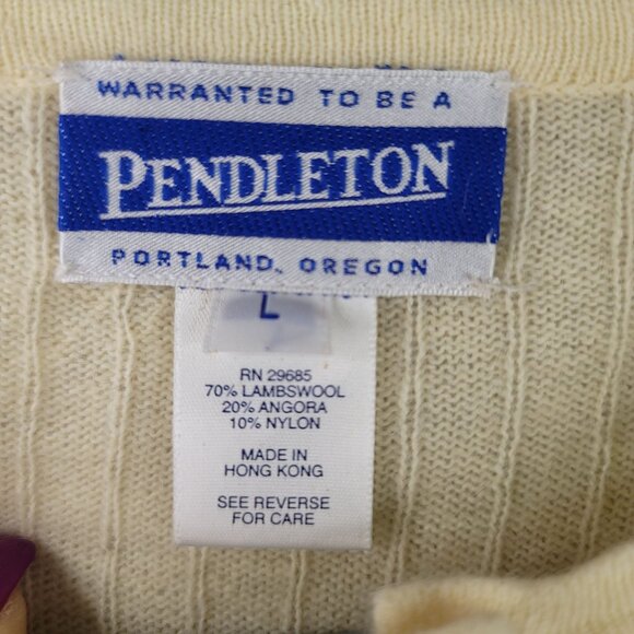 Pendleton Womens Pearl Button Large Embellished Lambswool Angora Cardigan New - Picture 3 of 10